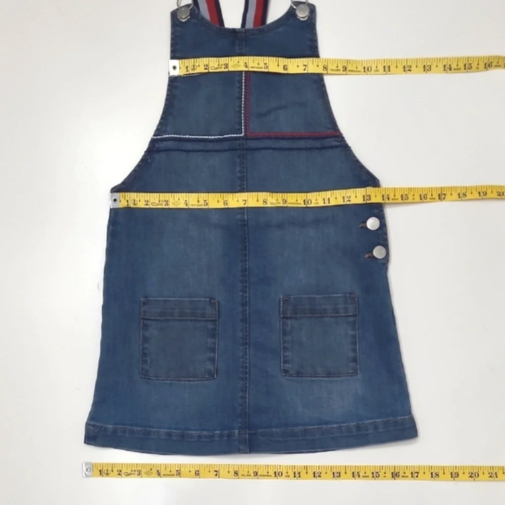 Tommy Hilfiger Denim Jean Bib Overalls Dress Jumper Suspenders Skirt Romper Sm.